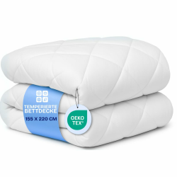 DREAMWAY - Bettdecke 155x220 cm Ganzjahresdecke 4 Jahreszeiten, Steppdecke 300gsm Mikrofaser 155x220cm, Super Weiche Decke Zudecke Schlafdecke Atmungsaktive 155 x 220 Weiß, Oeko-Tex Zertifiziert Angebot bei HelloDeals