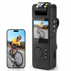 Bodycam, HD 1080P Kleine Kamera mit 128GB Speicherkarte, WLAN Mini Kamera Audio Video Aufzeichnung Tragbare Mini Überwachungskamera mit Nachtsicht für Sicherheit, Wache Angebot bei HelloDeals