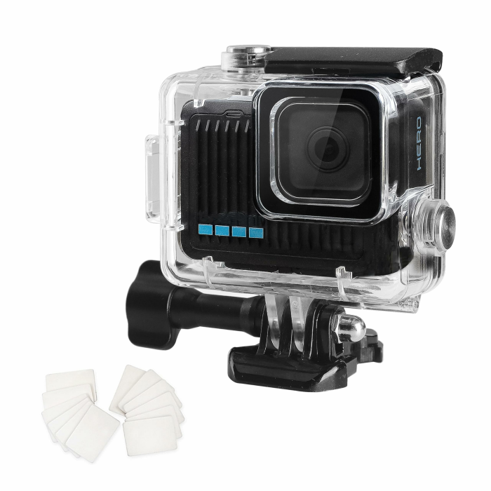 OKFUN Wasserdichte Tauchschutzhülle für GoPro Hero 4K, 60m Tauchen, langlebiges Gehäuse für Schnorcheln, Surfen und Extremsportarten, Zubehör für Hero4K 2024 Angebot bei HelloDeals