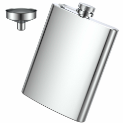 Flachmann Edelstahl, Flachmann Set aus Edelstahl, Aus 304 Edelstahl, für Whiskey, Rum, Wodka, Geeignet für Wandern und Party(8 oz. 220ml), Silber Silber 1 Angebot bei HelloDeals