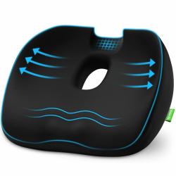 AUVON Sitzkissen Orthopädisch, Ergonomisches Hämorrhoiden Sitzkissen mit Loch & U-förmigem Design, Bequemes Sitzpolster Steißbeinkissen Entlastung, Bürostuhl, Auto, Rollstuhl, Ischias, Schwangerschaft A-schwarz Angebot bei HelloDeals