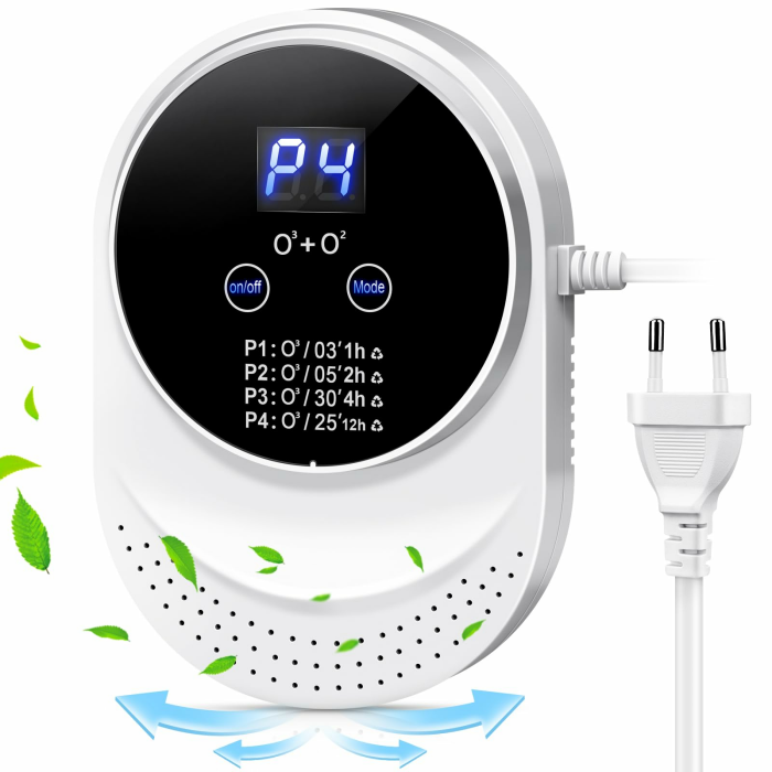 ICARE Luftreiniger Ozongenerator Geruchskiller, Air Purifier, Ionizer Generator, Luftreiniger Allergiker, Ozongerät Ozonisator für Badezimmer, Küche, Rauch, Autos, Haustiere, Formaldehyd und Geruch Weiß/Vier Modi Angebot bei HelloDeals
