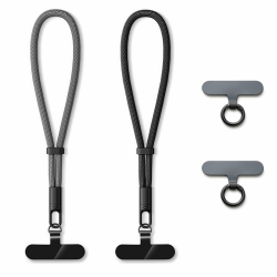 Handykette Universal Handykette Kurz Handyanhänger Handyband Handy kette Kurz, Handy Lanyards Schlüsselband Handgelenkriemen - 2 Stück Schwarz Dunkelgrau 20 cm Angebot bei HelloDeals