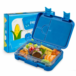 schmatzfatz Junior Brotdose Kinder mit Fächern| BPA Frei Lunchbox| Bento Box Kinder | Brotbox | Snackbox | Perfekt für Schule, Kindergarten & Unterwegs (Blau) Angebot bei HelloDeals