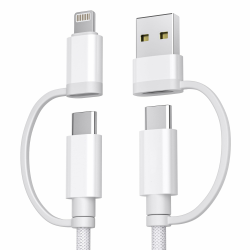Basesailor Ladekabel für iPhone 17 Pro Max,Multi USB C Charging Cable 1M,4 in 1 Typ C Kabel,USBC Universal Schnellladekabel mit USBA/Lightning Adapter für Apple 16 15 14 13 12 Xr Xs Plus Mini,iPad Air 3.3FT/1M Weiß Angebot bei HelloDeals