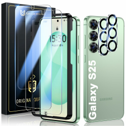 UniqueMe für Samsung Galaxy S25 für Panzerglas, 2 Stück Displayschutz und 2 Stück Kameraschutz, Bruchsichere Schutzfolie für Samsung S25, Leicht anzubringen, Keine Blasen, 9H-Härte, HD-Klar Samsung Galaxy S25 Transparent Angebot bei HelloDeals