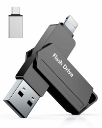 USB Stick für iPhone 512GB MFi Zertifiziert 3 in 1 USB 3.0 Lightning External Memory Type C Photostick Speicherstick für iPhone/iPad/iOS/Android/Mac/PC - Externe Speicher (Schwarz) 512GB Schwarz Angebot bei HelloDeals