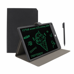 LCD -Tablet für Erwachsene, 12 -Zoll -Vollbild -Zeichnungstablette, Elektrisches Handschriftenpad, Wiederverwendbares Löschen Digitaler Notizblock mit Stift, Pu Case Angebot bei HelloDeals