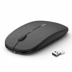 Kabellose Maus, Ergonomische Wiederaufladbare Funkmaus, Leise 3D USB Mini Optische Funk Maus, 1600 DPI, Ultra DüNne Tragbare Leichte Maus FüR Laptop Computer Pc Angebot bei HelloDeals