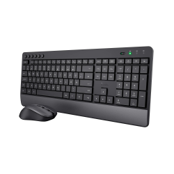 Trust Trezo Tastatur Maus Set Kabellos, Qwertz-Layout, Nachhaltiges Design, Kabellose mit Funkmaus, Leise und Ergonomische Combo, 48 Monaten Batterielaufzeit, PC, Laptop, Schwarz, 2.4 GHz Angebot bei HelloDeals