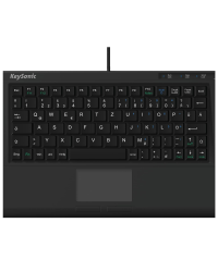KeySonic extra Mini-Tastatur mit Touchpad, USB Kabel (2 m), voller Tastenumfang, SoftSkin, ACK-3410 (DE) Super Mini Layout Mit Touchpad Single Angebot bei HelloDeals