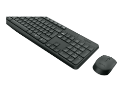 Logitech MK235 Kabelloses Set mit Tastatur und Maus für Windows, US QWERTY-Layout - Grau Angebot bei HelloDeals