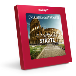 Hotel-Gutschein / mydays / EUROPÄISCHE STÄDTE / 2 Übernachtungen inklusive Frühstück 2 Personen / über 30 Hotels / Geschenkidee für Paare / Inklusive Geschenkbox Angebot bei HelloDeals