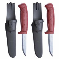 Morakniv Messer mit Scheide für Handwerker - 2-Pack Rot - Basic 511 C - Mora Messer Feststehende Klinge aus Kohlenstoffstahl - 2,0 mm - Hergestellt in Schweden - Outdoormesser feststehend Angebot bei HelloDeals