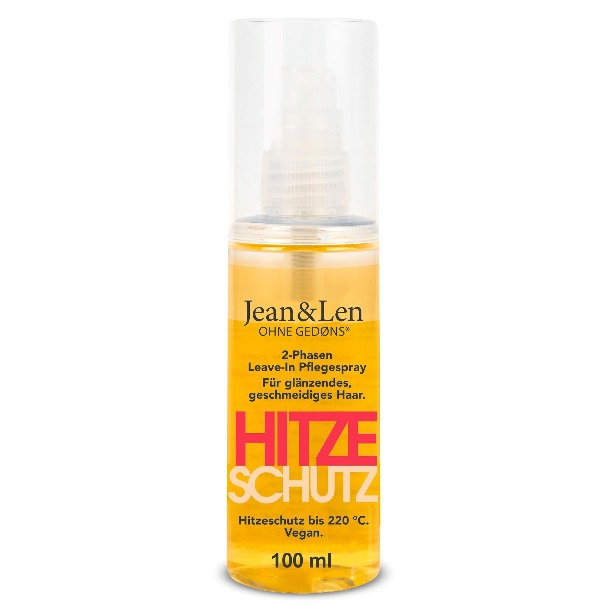 Jean & Len Hitzeschutz 2-Phasen Leave-In Spray, für jeden Haartyp, schützt das Haar vor Hitzeschäden bis 220°C, Anti-Frizz-Formulierung, Heat Protection Spray, ohne Parabene & Silikone, vegan, 100 ml Sinnlich 100 ml (1er Pack) Angebot bei HelloDeals