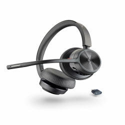 Poly Voyager 4320 UC schnurloses Headset, Stereo-Kopfhörer mit Noise Cancelling-Mikrofonarm, Verbindung mit PC/Mac/Mobiltelefon über Bluetooth, Kompatibel mit Teams (zertifiziert), Zoom und andere 2024 Version (USB-C & USB-A) Teams certified Angebot bei HelloDeals