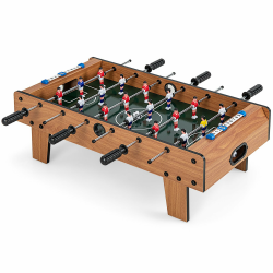 COSTWAY Mini Tischkicker aus Holz, Kickertisch inkl. 18 Kicker und 2 Fußbälle, Tischfussball für Erwachsene und Kinder, 69 x 60 x 24 cm Angebot bei HelloDeals