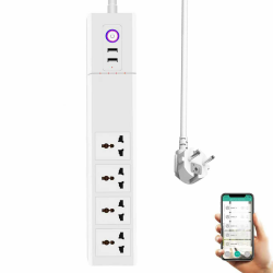 Zigbee Steckdosenleiste Universal Mehrfachsteckdose mit Schalter,4 Universalsteckdosen，2 x USB-A QC Schnellladeanschlüsse,1.5M Netzkabel,mit Philips HUE, SmartThings, Home Assistant,Alexa Angebot bei HelloDeals