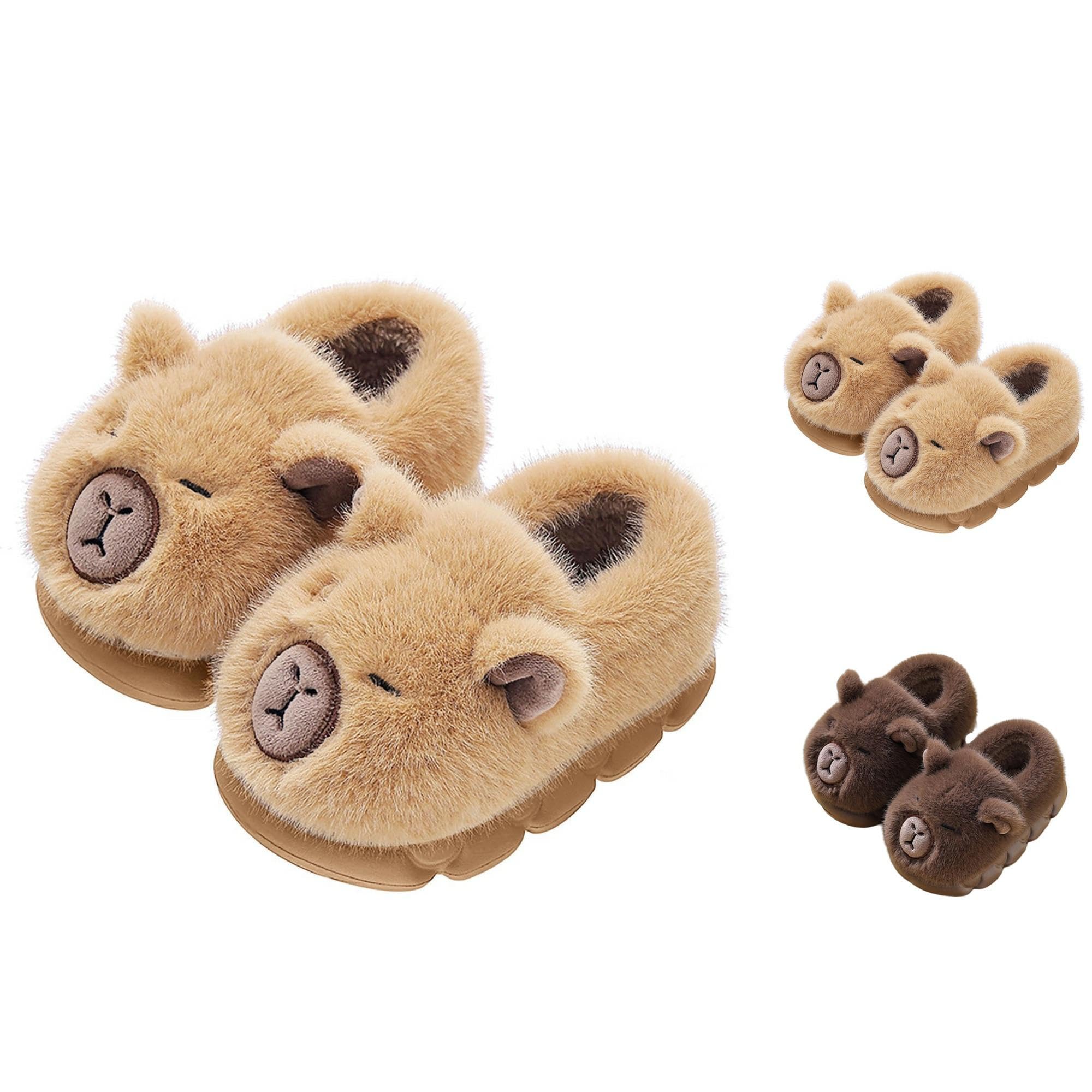 Plüsch Hausschuhe Kinder Häschen Winter Wärme Pantoffeln Kleinkind Süße Cartoon Tier Slipper Jungen Mädchen Capybara Schläppchen Baumwolle Gefüttert Winterslipper Geschlossen Slip-On Flauschige Schuhe 43 EU 001 Kaffee Angebot bei HelloDeals