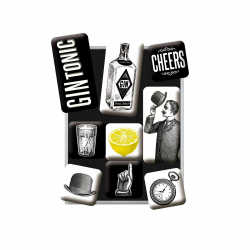 Nostalgic-Art Retro Kühlschrank-Magnete, 9 Stück, Gin Tonic – Geschenk-Idee als Bar-Zubehör, Magnetset für Magnettafel, Vintage Design Angebot bei HelloDeals