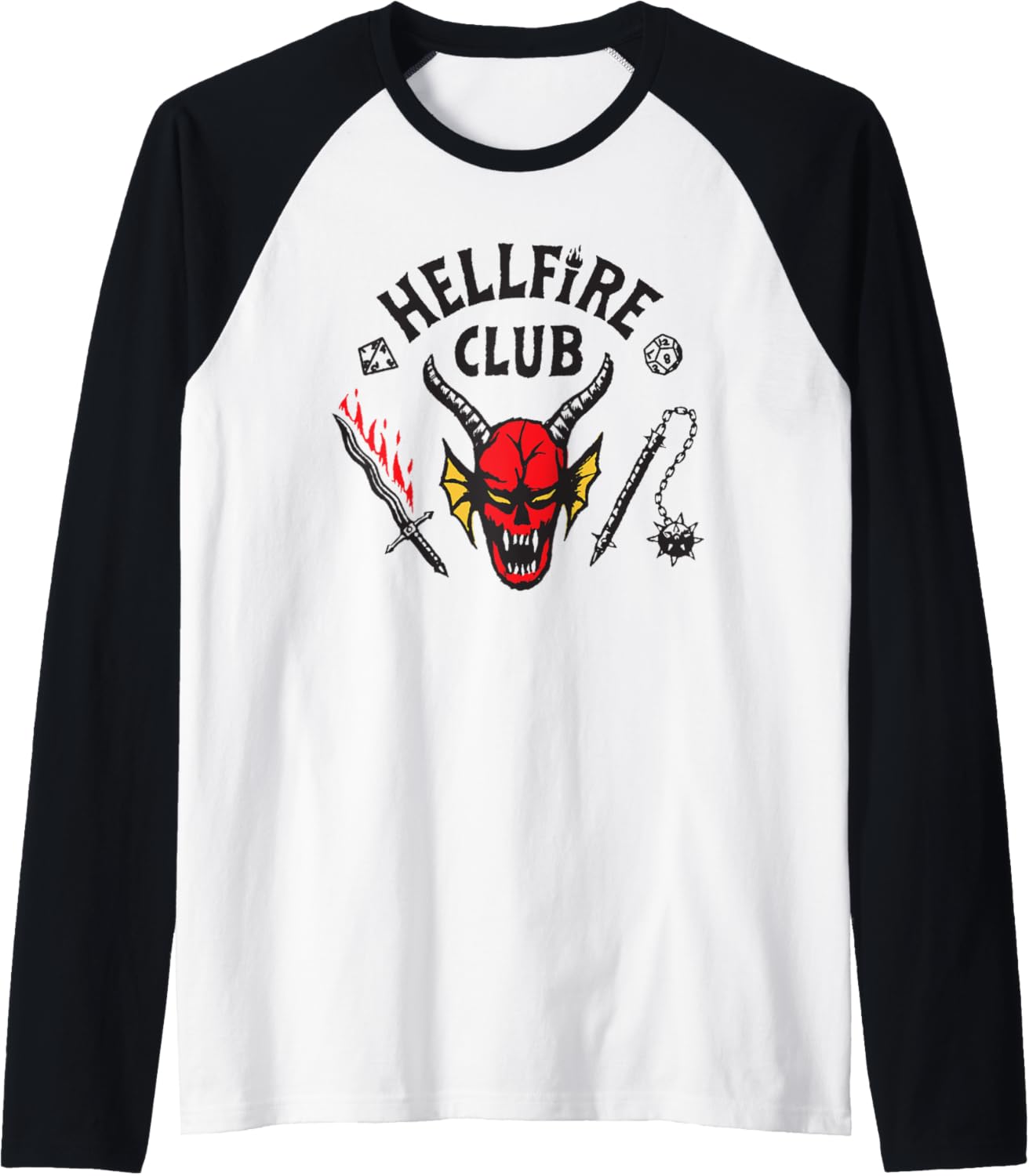 Stranger Things Hellfire Logo Raglan Angebot bei HelloDeals
