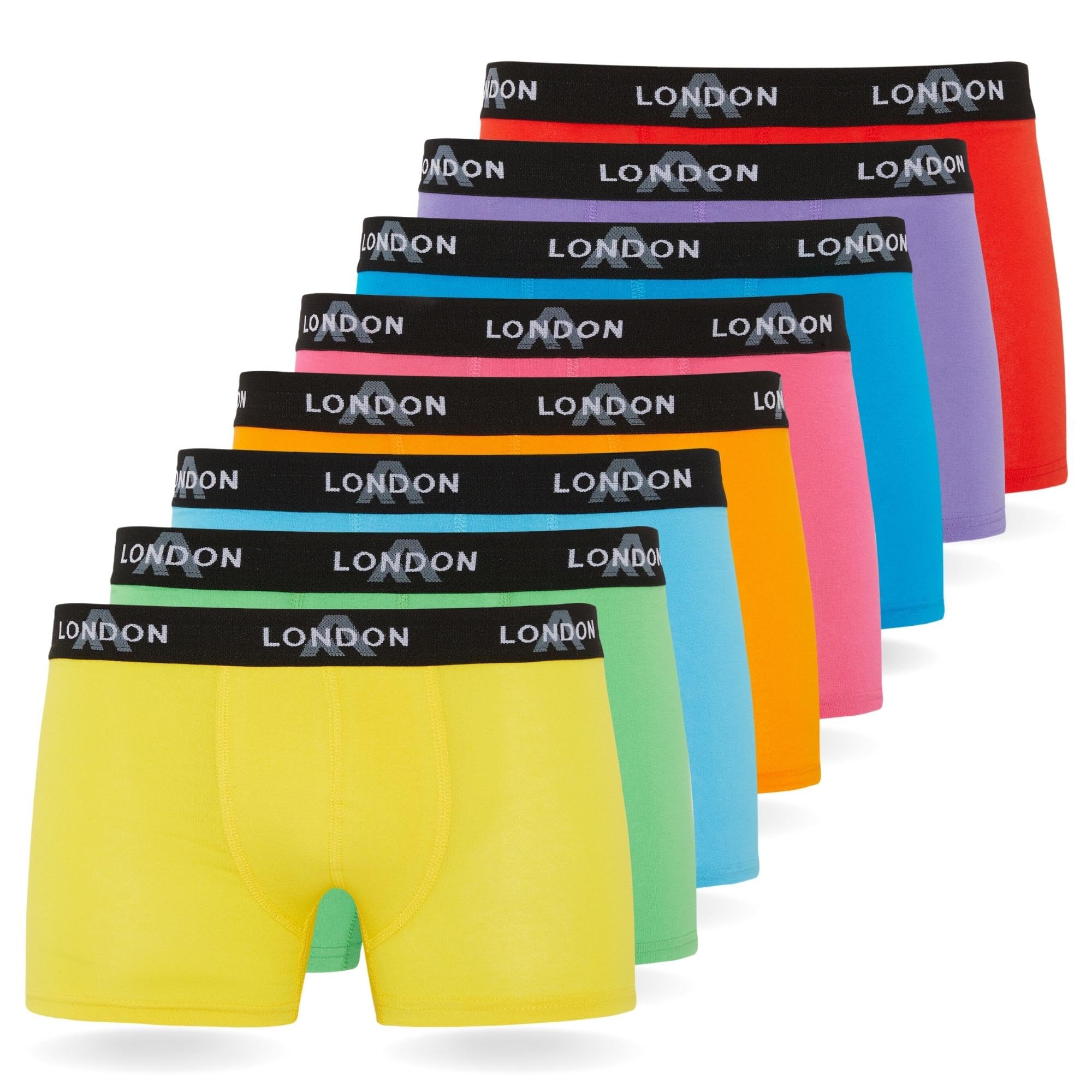 FM London 4/8er-Pack Herren-Boxershorts mit elastischem Bund L Neonfarben Sortiert (8er-pack) Angebot bei HelloDeals
