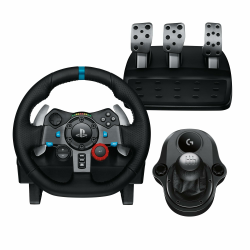 Logitech G G29 SE Driving Force Rennlenkrad und Pedale, Force Feedback, echtes Leder + Logitech G Driving Force Schalthebel – für PS5, PS4 und PC, Mac – Schwarz PlayStation | PC G29 SE Shifter Bundle Angebot bei HelloDeals