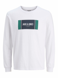 Jack & Jones Herren Male Logo Langarm-t-Shirt Jjhayato Tee Ls Crew Neck BTS XS Weiß Angebot bei HelloDeals