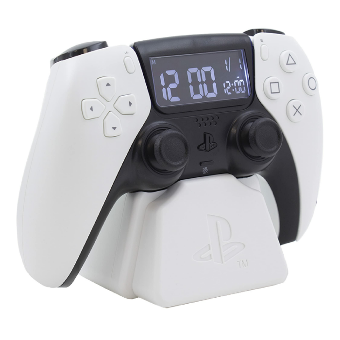 PlayStation PS5 Controller Wecker - Offiziell lizenziertes Sony-Merchandise, digitales weißes Uhrwerk mit Datum, Geschenkaccessoire für Gamer, Schlafzimmerdeko, White Weiss/Opulenter Garten Angebot bei HelloDeals