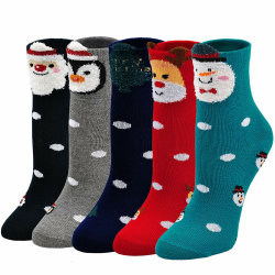 LOFIR Weihnachtssocken Kinder Mädchen Socken: Tiere Muster Strümpfe Bunte Lustige Kindersocken aus Baumwolle Weihnachten Geschenk für Kleinkinder 5 Paare 24-29 Farbe B Angebot bei HelloDeals