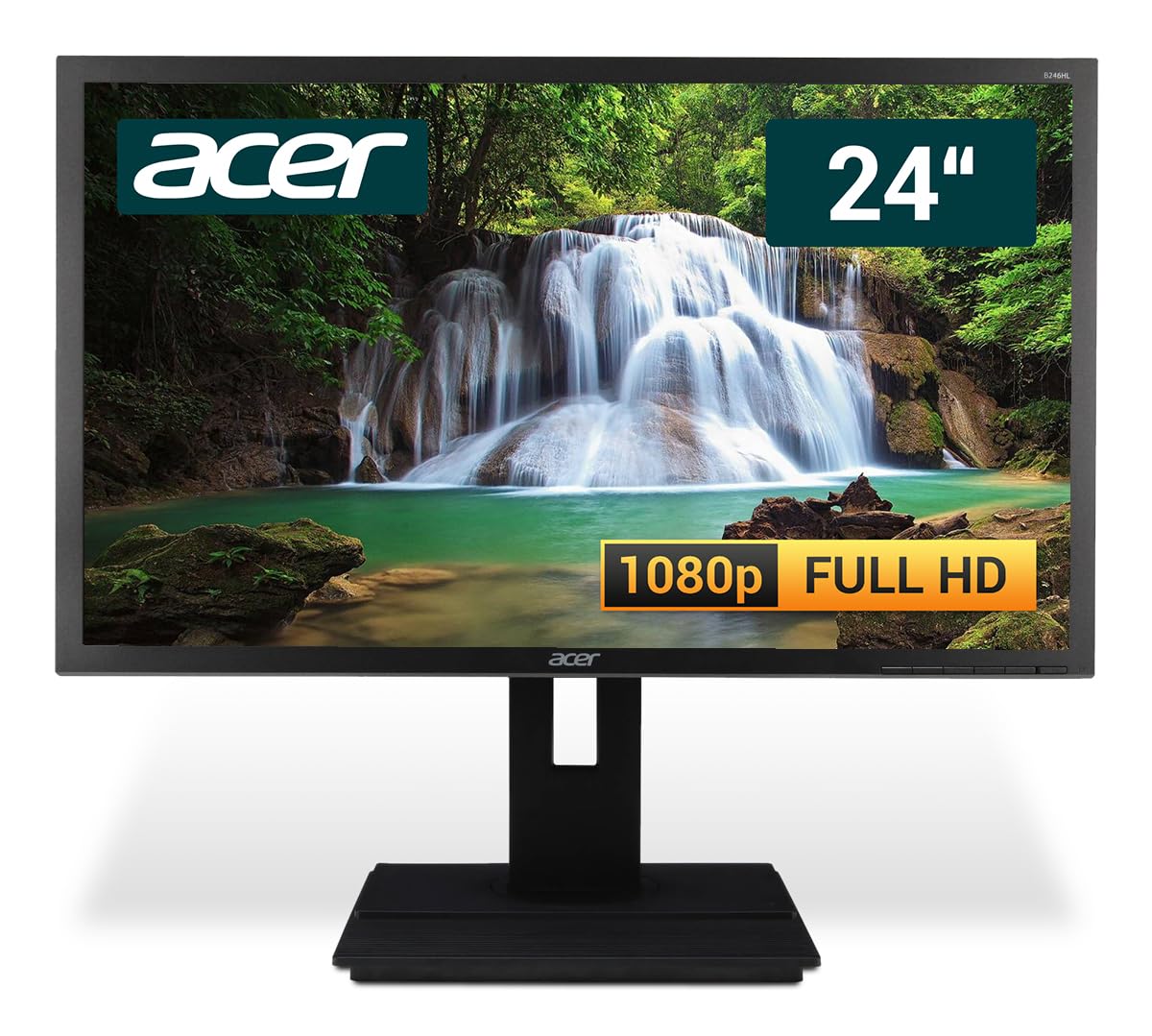 acer B246HL 24 Zoll Business Computer Monitor, Desktop Gaming Monitor, Full HD (VGA - DVI - Lautsprecher - VESA), PC Bildschirm, schwarz/Silber (Generalüberholt) Angebot bei HelloDeals