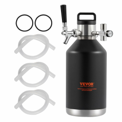 VEVOR Bierzapfanlage Mini Bierfass Bierbraugerät 4 L, Tragbares Druckfass-Set Doppellagige Edelstahlschicht Growler System Einstellbarer Hahn 27 ℃, Fassbier Hausbrauerei Frisch und Kohlensäurehaltig 4L Angebot bei HelloDeals