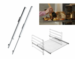 AEG Backofenvollauszug (1 Paar), Teleskopbackauszug variabel auf die Einschubgitter klemmbar, Bleche lassen sich bequem und sicher bis zur vollen Blechlänge herausziehen, Sicherheitsstopp, COTRUN1F Angebot bei HelloDeals