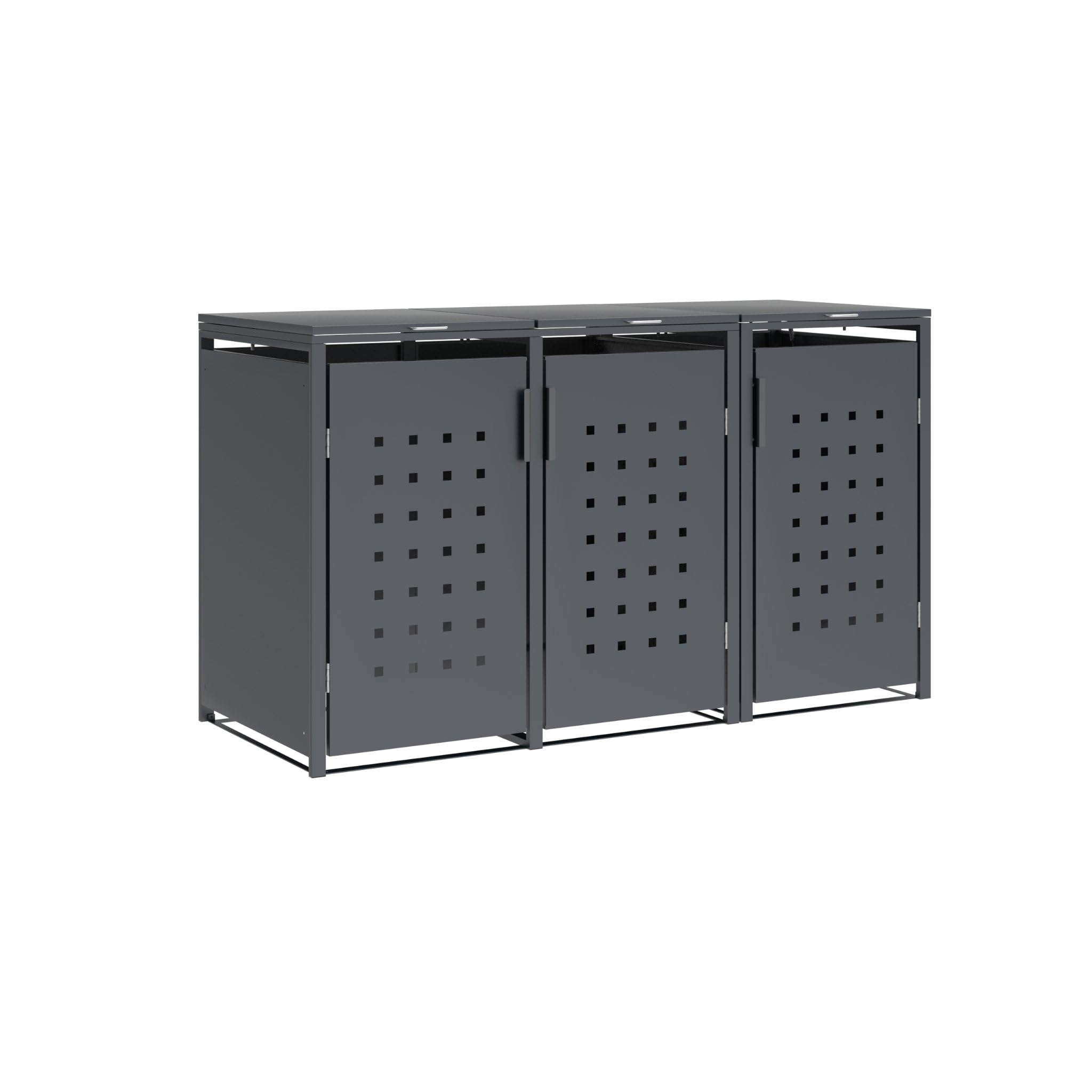 DEGAMO Mülltonnenbox 3-er Mülltonnenhaus Trier für 3X Tonnen 120 und 240 Liter, Stahl verzinkt, Farbe anthrazit Angebot bei HelloDeals