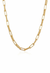 Elli Halskette Damen Glieder Eckig Trend Basic Goldfarben Angebot bei HelloDeals