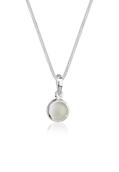 Elli Halskette Damen Anhänger Rund mit Mondstein in 925 Sterling Silber Angebot bei HelloDeals