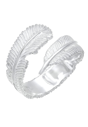 Elli Ring Damen Wickelring Feder Look Verspielt in 925 Sterling Silber Angebot bei HelloDeals