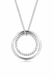 Elli Damen Halskette mit Kreis Ring Symbol Geo Basic Trend in 925 Sterling Silber 80 cm lang Weiß Angebot bei HelloDeals