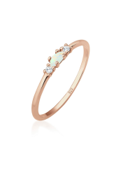 Elli Ring Damen Vintage mit Zirkonia Kristallen und Opal in 925 Sterling Silber Rosé vergoldet Q Angebot bei HelloDeals