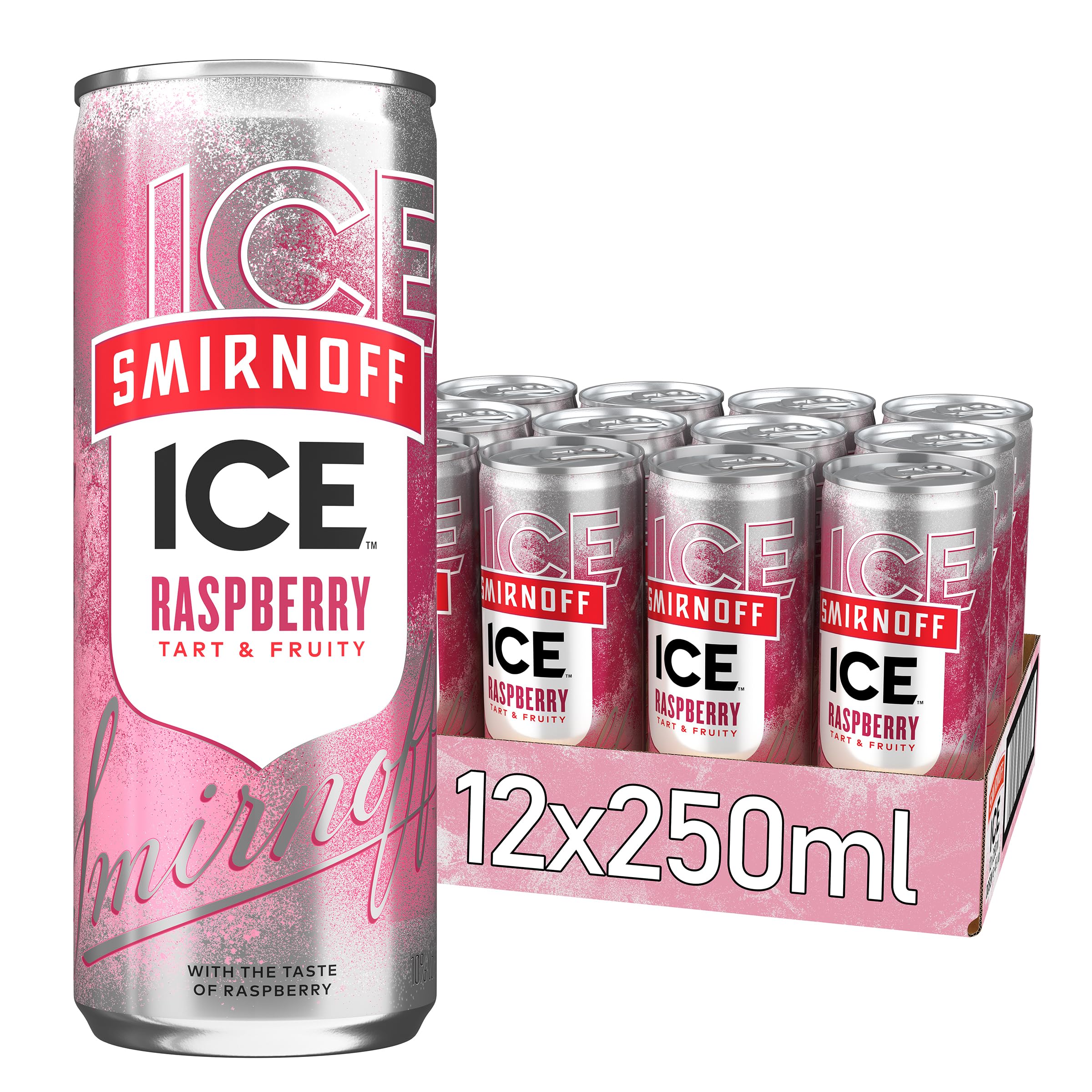 Smirnoff Ice Raspberry 12 Dosen, prickelndes Mixgetränk mit Smirnoff Vodka und spritzigem Raspberry Geschmack, perfekt für Partys und gesellige Anlässe, 10 Prozent Alkohol, 250-ml-Dosen 12 pack Raspberry Angebot bei HelloDeals