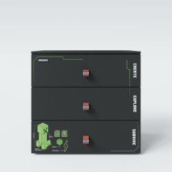 original Minecraft Kommode mit 3 Schubladen und LED Beleuchtung Angebot bei HelloDeals