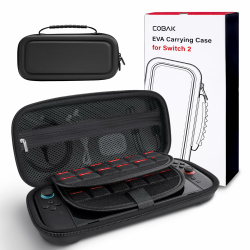 CoBak Tragetasche mit großem Fassungsvermögen für Nintendo Switch 2 (2025) – 3-in-1 Zubehörset mit 2 schutzglas, 2 Daumengriff, und 1 tragbaren Hartschalen-Reiseetui Aufbewahrung, Schwarz Schwarz Nintendo Switch 2 (2025) Angebot bei HelloDeals