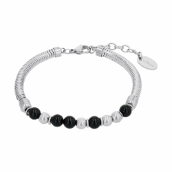 s.Oliver Armband 925 Sterling Silber/Edelstahl für Damen, Armschmuck, Motiv, Kommt in Schmuck Geschenk Box ACHAT SCHWARZ Angebot bei HelloDeals