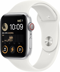 Apple Watch SE 2nd Generation (GPS, 44MM) - Silver Aluminum Case with White Sport Band, Regular (Generalüberholt) Angebot bei HelloDeals