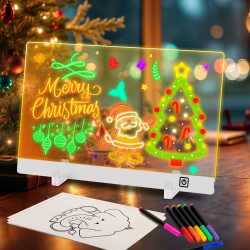 LED Zeichenbrett, 13.7” Leuchtendes Led Zeichenbrett für Kinder, LED Maltafel Notiztafel mit 7 Farben, Acryl Schreibtafel Weihnachtsgeschenke Spielzeug, Ledtafel mit Stift/Ständer Angebot bei HelloDeals