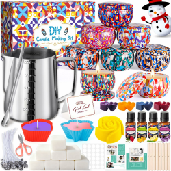 Kerzen Selber Machen Set, DIY Kerzenherstellung Kit für Erwachsene Anfänger Kinder, Candle Making Kit Duftkerze Geschenke Set Einschließlich Bienenwachs, Kerzendosen,Kerzendochte,Geschenke für Frauen Angebot bei HelloDeals