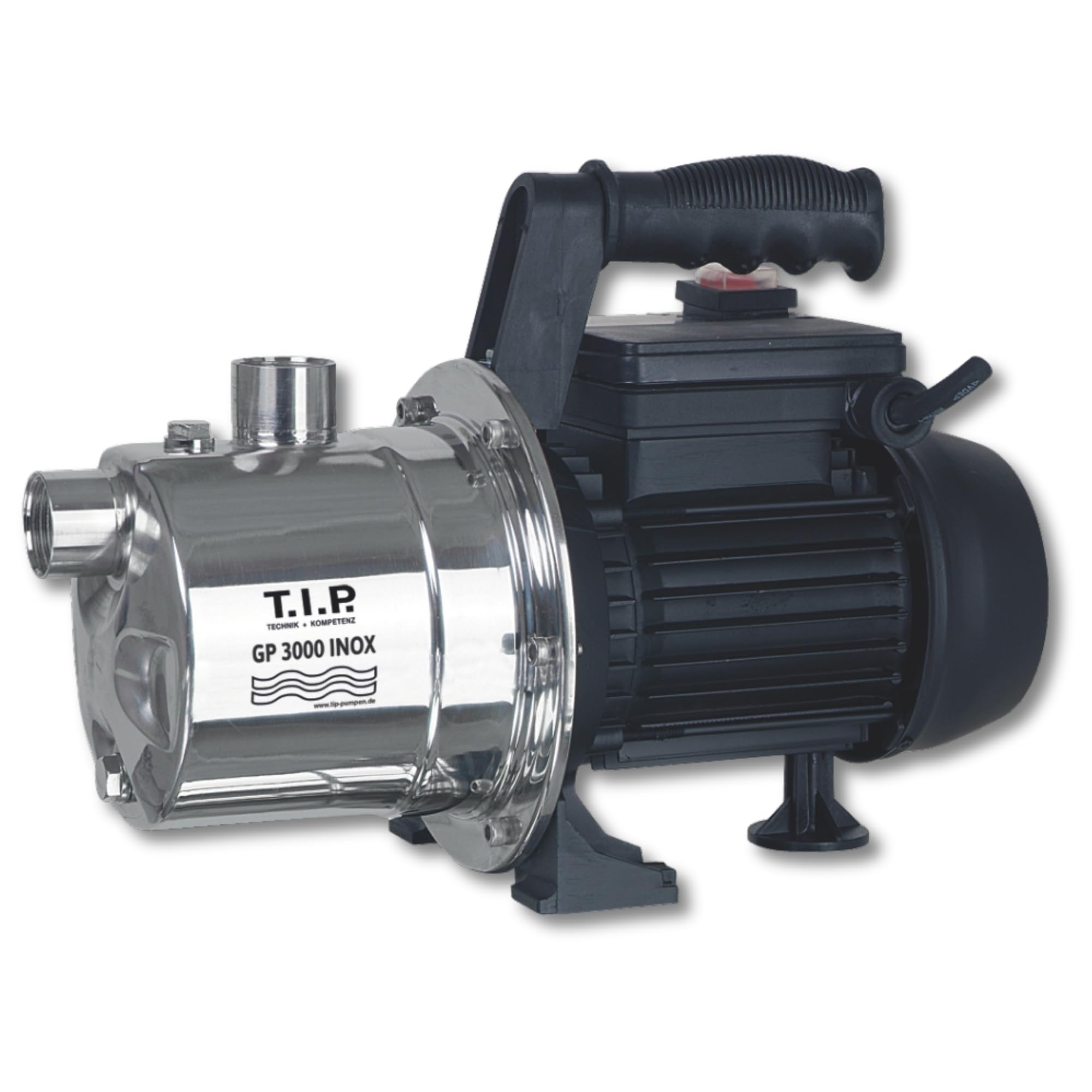 T.I.P. Edelstahl Gartenpumpe GP 3000 INOX - Leistungsstarke 550 W Pumpe mit 2950 l/h Leistung und thermischer Überlastschutz - Robustes, korrosionsbeständiges Pumpengehäuse, 30111 Fördermenge 2.950 l/h ohne Bundle Angebot bei HelloDeals