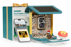 2K Vogelhaus mit Kamera, solarbetrieben, KI identifiziert über 10.000 Vogelarten, 1.8L, IP65 wasserdicht, 2,4 GHz/5 GHz, Vogelbox-Kamera mit Vollfarb-Nachtsicht, Geschenk für Vogelliebhaber Angebot bei HelloDeals