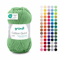 Gründl Wolle Cotton Quick uni - dünne Wolle zum Häkeln - Strickgarn - Häkelgarn - Glänzend und hautfreundlich - 100% Baumwolle - 1 Knäuel 50 g / 125 m - Nadelstärke 3-4 - salbei Angebot bei HelloDeals