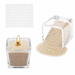 Kerzensand 900g, Kerzensand mit Docht, Kerzenwachs Granulat mit 15 Dochte 10 cm, Wachsgranulat für Kerzen, Kerzen Sand, Kerzengranulat für die DIY Kerzenherstellung (Sandfarbe) Sandfarbe 900g Kerzensand mit Docht Angebot bei HelloDeals